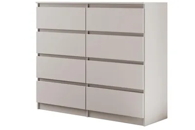 Produktbild von Moderne Kommode LINDA 8S - Sideboard 120 cm mit 8 Schubladen & Grifflosen Fronten (Kaschmir)