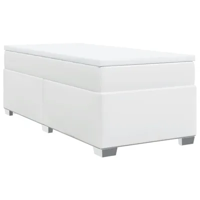Productafbeelding van Boxspring met matras kunstleer wit 100x200 cm
