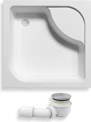 Produktbild von BADLAND Duschwanne Quadratisch Tenor 80x80x24 cm ohne Verkleidung | Ablaufgarnitur und Füße Gratis