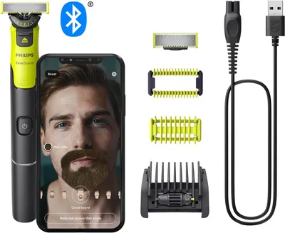 Produktbild von Philips OneBlade 360 Face+Body QP4631/30, Elektrischer Bart- & Körpertrimmer, Rasierer, 360° Klingen-Technologie, 5-in-1 verstellbarer Kamm, Body Kit