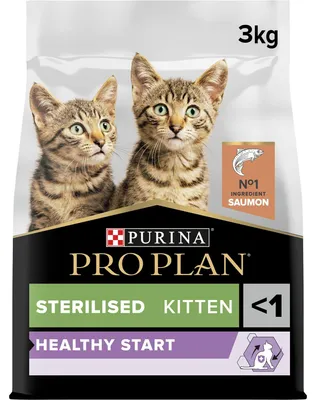 Produktbild von Purina Pro Plan Sterilised OPTIstart, Kitten, Lachs, 3 kg, Antioxidantien enthalten