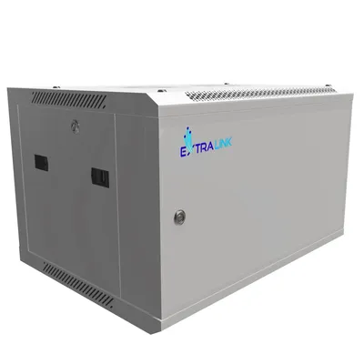 Productafbeelding van Extralink 6U ASP Rackkast 600 x 450 mm, Grijs, Wandmontage, Metalen Deur, 19-inch