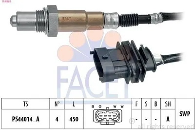 Produktbild von FACET Lambdasonde für OPEL Corsa D Schrägheck (S07) vor-Kat Planarsonde 450mm 10.8362