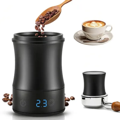 Produktbild von Espresso Waage mit LED-Display - Kaffeewaage mit 58 mm Dosierschale - 0,1 g Präzision - Barista Station - Schwarz