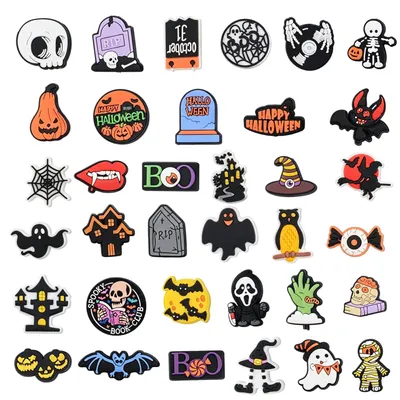 35 Halloween-Silikonperlen, Totenkopf-Geister, 3D-Vampirperlen