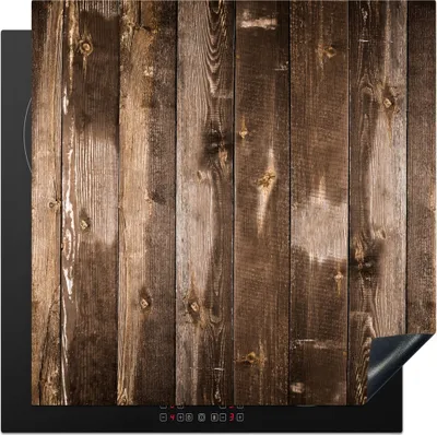 Produktbild von KitchenYeah© Herdabdeckplatte Regale - Holz , 78x78cm, Küche Deko, Glaskeramikkochfeld Herdabdeckung, Abdeckplatte fùr Kochfeld