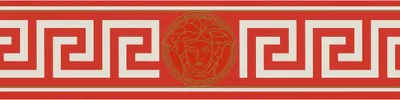 Produktbild von Versace Home Bordüre Versace Medusa-Kopf rot weiß gold 93522-1