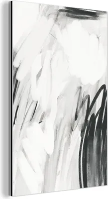 Obrázek produktu pro Nástěnná dekorace Kovový kovový obraz Wall Art 60x90cm Umění - černá - bílá - šedá Muchowow Hliníkové obrazy