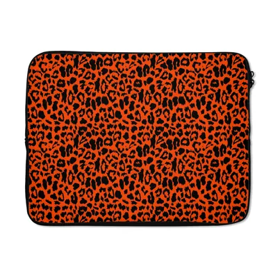 Produktbild von MuchoWow® Laptop Hülle 17 Zoll Laptoptasche Tiermuster - Rot - Panther - Zipper - Schutzabdeckung
