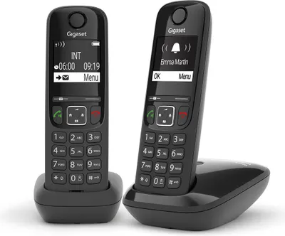 Produktbild von Gigaset AS690 Duo DECT Schnurlostelefon Schwarz mit Anrufer-ID
