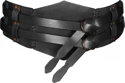 Produktbild von Breiter Ledergürtel, Doppelgürtel mit Flechtnaht, Uni, schwarz : S Größe: S