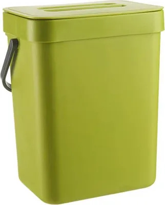Productafbeelding van 3 liter draagbare prullenbak voor keukenafval met deksel en handgreep - Huishoudelijke afvalcontainer voor composteerders, afmetingen 161 x 13 x (1#)