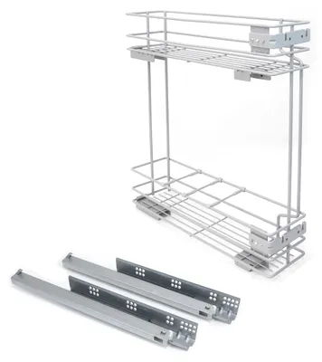 Ausziehbarer Flaschenhalter Supra, 150 mm Modul, Stahl, grau metallic