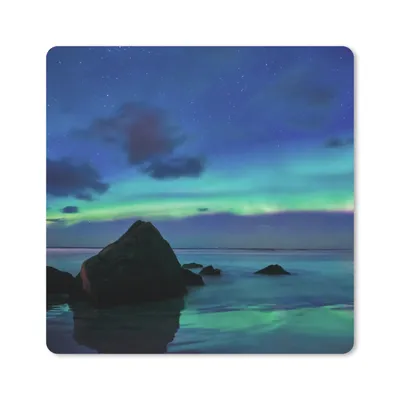 Produktbild von MuchoWow® Mauspad Mousepad Himmel - Landschaft - Polarlicht 30x30 cm - Mousepads - Maus Mat - Pad - Mausunterlage - Gaming