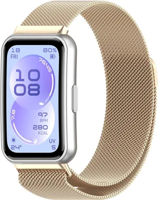 Produktbild von Stravo Milanaise-Armband aus Edelstahl mit Magnetverschluss – Passend für Huawei Band 11 / Band 11 Pro – Milanaise-Armband – Starlight