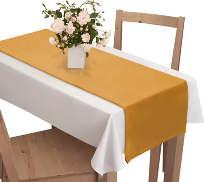 Obrázok produktu pre Zamatový behúň na stôl 40x180 cm horčicový žltý