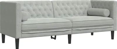 Produktbild von vidaXL Sofa Hellgrau 194 x 74,5 x 70,5 cm Samt