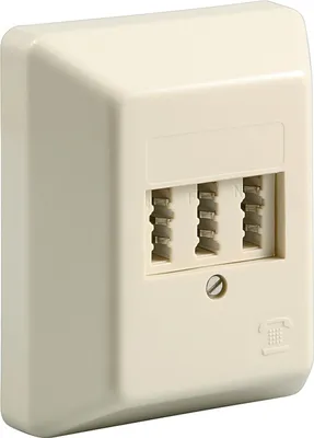 Produktbild von Goobay 50263 3x TAE-NFN Aufputzdose, Beige - Schraubanschluss