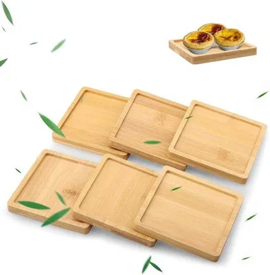 Imagen del producto de Juego de 6 bandejas pequeñas de bambú