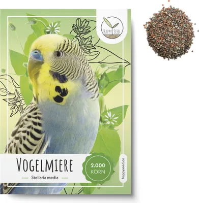 Produktbild von Vogelmiere Samen (Stellaria media) - Wertvolle Heilpflanze und beliebte Futterpflanze für Wellensittiche und viele andere Vögel