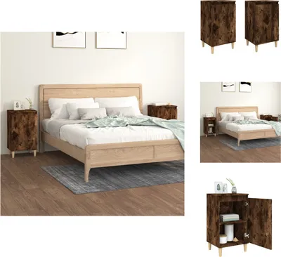 Produktbild von vidaXL Nachttische 2 Stk. Räuchereiche 40x35x70 cm Holzwerkstoff -  Nachttische