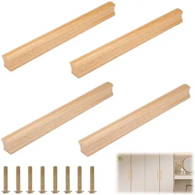 Immagine prodotto di Supporti per ante in legno massello - Keukenkasten - Finitura di alta qualità - 192 mm - Legno di rovere - Per mobili in legno massello - 4 pezzi