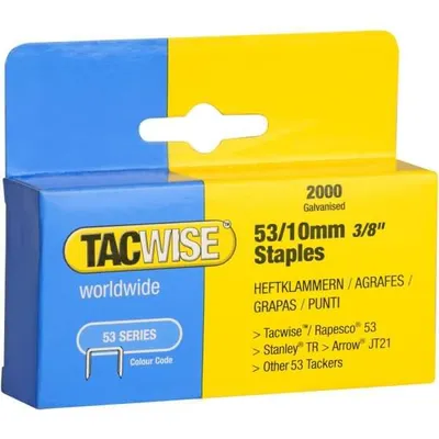 Zdjęcie produktu dla TACWISE 336 Zszywki TACWISE 53/10 mm, ocynkowane, 2 000 sztuk