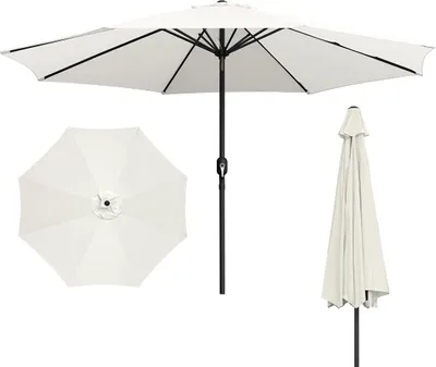 Produktbild von Faziango Sonnenschirm Ø350cm, Gartenschirm, ohne knickbar, Schirmtuch mit PA-Beschichtung, UV-Schutz bis UPF 50+, ohne Ständer, Beige