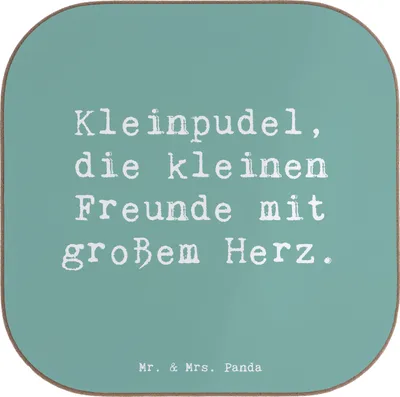 Produktbild von Mr. & Mrs. Panda Holzuntersetzer Spruch Kleinpudel Liebe - Meeresbrise - Geschenk, Untersetzer für Gläser, liebevolle Hunde, Glas, Hunderasse, treuer Begleiter, Coaster