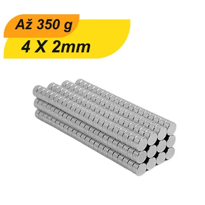Produktbild von Balenie 10 4mm x 2mm neodýmových minimagnetov okrúhle N38 Extra silné silné malé magnety, vhodné na biele tabule, chladničky, magnetické tabule a oveľa viac