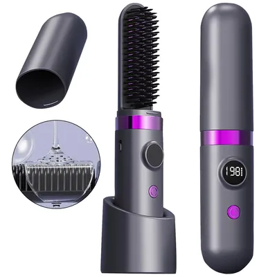 Produktbild von Glättbürste, 35 Sekunden schnelles Aufheizen, 3-Stufen-Temperatur, mit Verbrühschutz, drei einstellbare Stufen, professionelles Haarstyling-Werkzeug