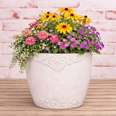 Produktbild von AltoBelli Blumentopf ADELINA Zement Antik Grau Patina 16x14 cm