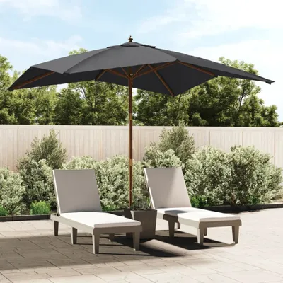 Produktbild von Maison Exclusive - Sonnenschirm mit Holzmast Schwarz 300x300x273 cm
