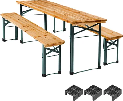 Produktbild von tectake Bierzeltgarnitur 3-teilig Klappbar Tannenholz für 8 Personen