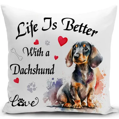 Productafbeelding van Kussensloop van 40x40 cm met een afbeelding van een teckel
