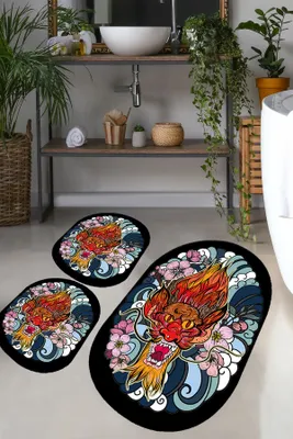 Immagine prodotto di Mijolnir, Lakingo, set di tappetini da bagno (3 pezzi), multicolore, 100% POLIESTERE, 50 x 60 cm