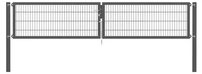 Image de Alberts 637224 Porte double Flexo Plus avec accessoires, anthracite, largeur 400 cm, hauteur 80 cm