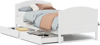 Produktbild von vidaXL Massivholzbett ohne Matratze Weiß 75x190 cm Kiefernholz