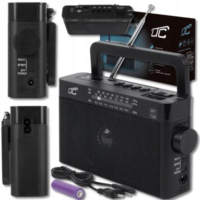 Image de Radio rétro portable Sona avec Bluetooth/AM/FM / MP3 / USB/SD Batterie 1200 mAh Antenne télescopique (noir)