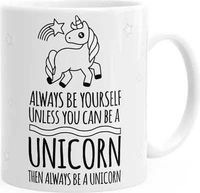 Produktbild von Kaffee-Tasse Einhorn Always be yourself unless you can be a unicorn MoonWorks® weiß unisize
