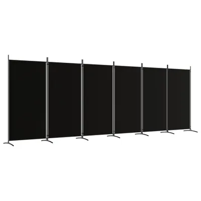 Produktbild von 6-tlg. Paravent Schwarz 520x180 cm Stoff
