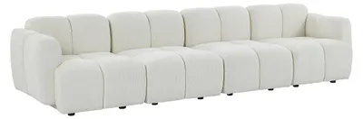 Produktbild von Modulares 4-Sitzer-Sofa aus strukturiertem Stoff in Cremeweiß CARLIVI