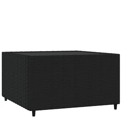 Produktbild von vidaXL Garten-Couchtisch Quadratisch Schwarz 50x50x30 cm Poly Rattan