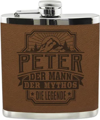 Produktbild von Personalisierter echter Kerl Flachmann mit Namen- Peter