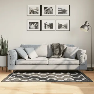 Zdjęcie produktu dla vidaXL Dywan zmywalny czarno-biały 80x150 cm antypoślizgowy