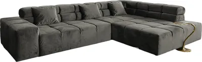 Produktbild von KAWOLA Sofa NEVADA Ecksofa Velvet grau Recamiere rechts