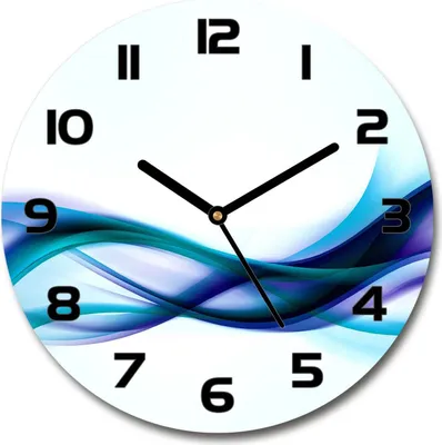 Produktbild von Wanduhr aus Glas 30fi Glasbild Glasuhr Gehärtetes Glas - schwarze-zeiger - Waves abstraction