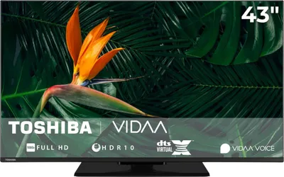Zdjęcie produktu dla Toshiba 43LV3F63DA, 109,2 cm (43"), 1920 x 1080 px, Full HD, DLED, DVB-C, DVB-S2, DVB-T2, Czarny