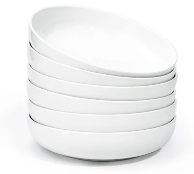 Produktbild von Set von 6 Porzellan Pastakommen - 21,6 cm - Spülmaschinen-/Mikrowellen-/Ofenfest