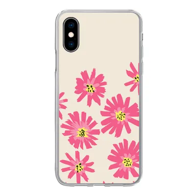 Produktbild von MuchoWow® Handyhülle Schutzhülle Hülle für iPhone X Blumen - Muster - Minimalismus Silikon Softcase Handy Hülle - Handyhülle